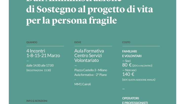 Corso di formazione sull’Amministrazione di Sostegno Corso di formazione sull’Amministrazione di Sostegno