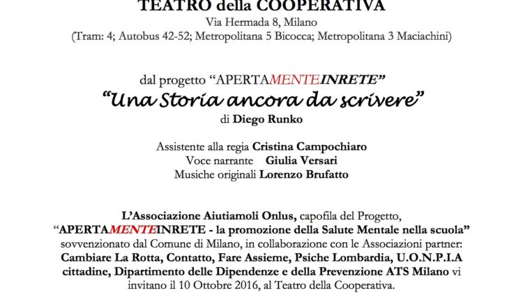 “Una storia ancora da scrivere” – progetto APERTAMENTEINRETE