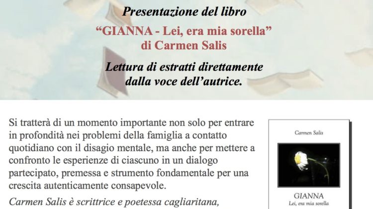 Incontro a tema: Presentazione del libro “GIANNA – Lei, era mia sorella” di Carmen Salis.