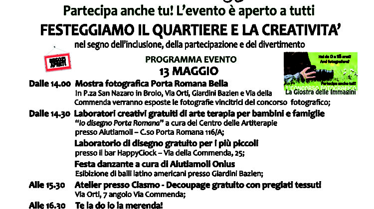 ALLA SCOPERTA DI PORTA ROMANA- festeggiamo il quartiere e la creatività nel segno dell’inclusione