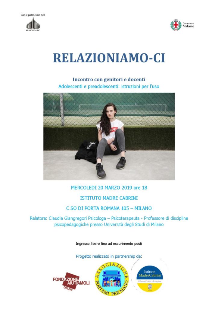 locandina Relazioniamoci Adolescenti e preadolescenti